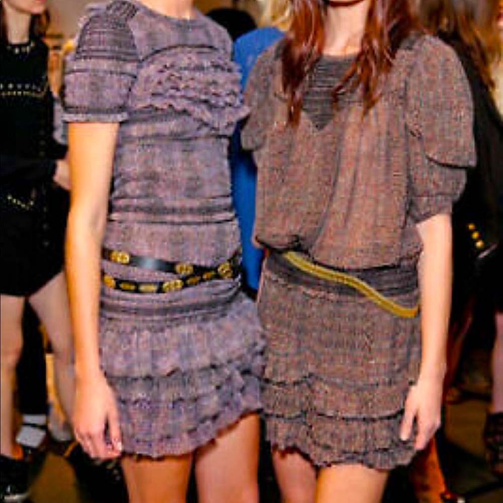ISABEL MARANT Smocked Ruffled Silk Dress